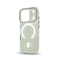 Husa spate pentru iPhone 17 Pro Berlia Sheen Magsafe - Transparent/Alb