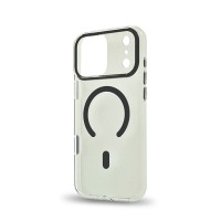 Husa spate pentru iPhone 17 Pro Berlia Sheen Magsafe - Transparent/Gri inchis