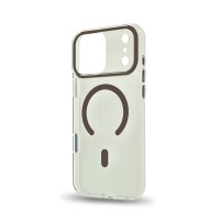 Husa spate pentru iPhone 17 Pro Berlia Sheen Magsafe - Transparent/Maro