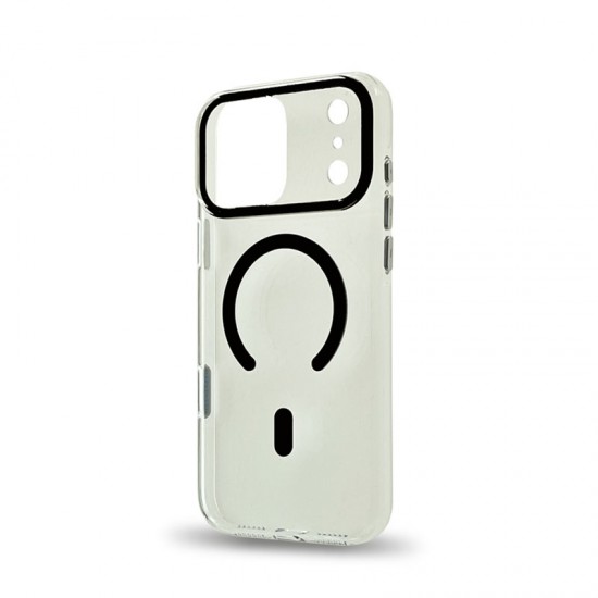 Husa spate pentru iPhone 17 Pro Max Berlia Sheen Magsafe - Transparent/Negru