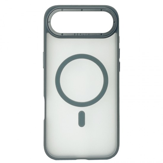 Husa spate pentru iPhone 17 Air Berlia Matte Magsafe - Semitransparent/Gri