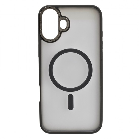 Husa spate pentru iPhone 16 Berlia Matte Magsafe - Semitransparent/Gri