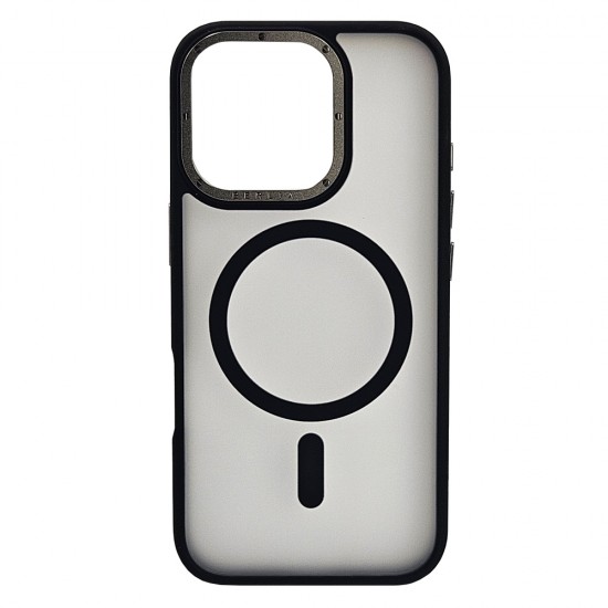 Husa spate pentru iPhone 16 Pro Max Berlia Matte Magsafe - Semitransparent/Negru