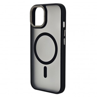 Husa spate pentru iPhone 15 Berlia Matte Magsafe - Semitransparent/Negru