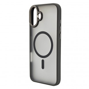 Husa spate pentru iPhone 16 Berlia Matte Magsafe - Semitransparent/Gri