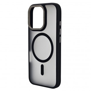 Husa spate pentru iPhone 16 Pro Berlia Matte Magsafe - Semitransparent/Negru