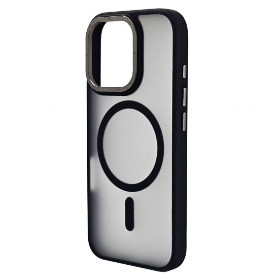 Husa spate pentru iPhone 16 Pro Max Berlia Matte Magsafe - Semitransparent/Negru