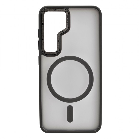 Husa spate pentru Samsung Galaxy S25 Berlia Matte Magsafe - Semitransparent/Gri