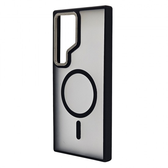 Husa spate pentru Samsung Galaxy S24 Ultra Berlia Matte Magsafe - Semitransparent/Negru