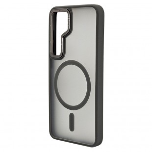 Husa spate pentru Samsung Galaxy S25 Berlia Matte Magsafe - Semitransparent/Gri