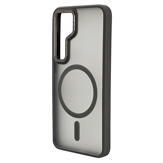 Husa spate pentru Samsung Galaxy S25 Berlia Matte Magsafe - Semitransparent/Gri