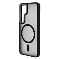 Husa spate pentru Samsung Galaxy S25 Berlia Matte Magsafe - Semitransparent/Negru