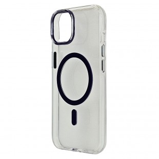 Husa spate pentru iPhone 14 Berlia Sheen Magsafe - Transparent/Mov