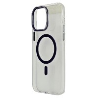 Husa spate pentru iPhone 14 Pro Max Berlia Sheen Magsafe - Transparent/Mov