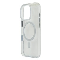 Husa spate pentru iPhone 15 Pro Berlia Sheen Magsafe - Transparent/Alb