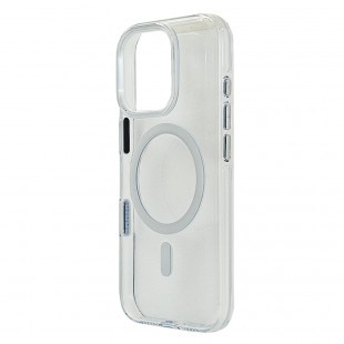 Husa spate pentru iPhone 15 Pro Berlia Sheen Magsafe - Transparent/Alb