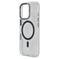 Husa spate pentru iPhone 16 Pro Berlia Sheen Magsafe - Transparent/Gri inchis