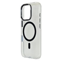 Husa spate pentru iPhone 15 Pro Berlia Sheen Magsafe - Transparent/Negru