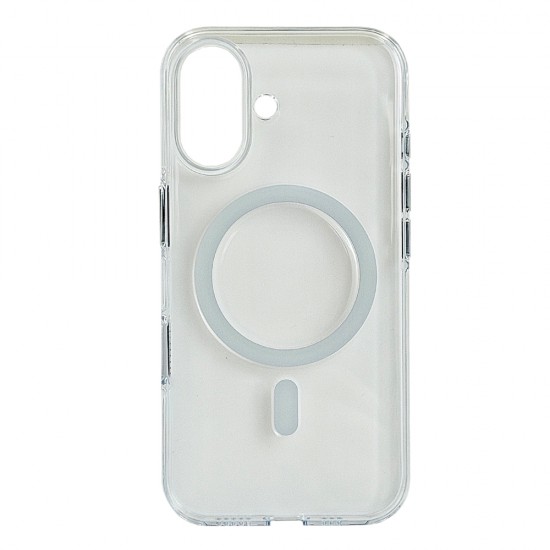 Husa spate pentru iPhone 17 Berlia Sheen Magsafe - Transparent/Alb