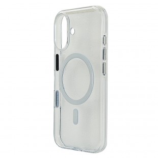 Husa spate pentru iPhone 16 Berlia Sheen Magsafe - Transparent/Alb