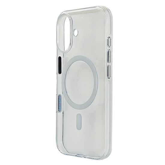 Husa spate pentru iPhone 17 Berlia Sheen Magsafe - Transparent/Alb