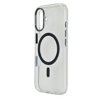 Husa spate pentru iPhone 17 Berlia Sheen Magsafe - Transparent/Gri inchis