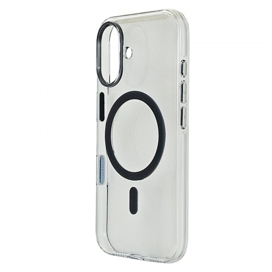 Husa spate pentru iPhone 17 Berlia Sheen Magsafe - Transparent/Gri inchis