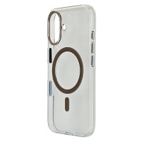 Husa spate pentru iPhone 17 Berlia Sheen Magsafe - Transparent/Maro