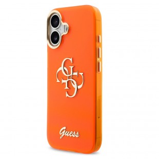 Husa spate pentru iPhone 17 Guess Metal Logo - Portocaliu