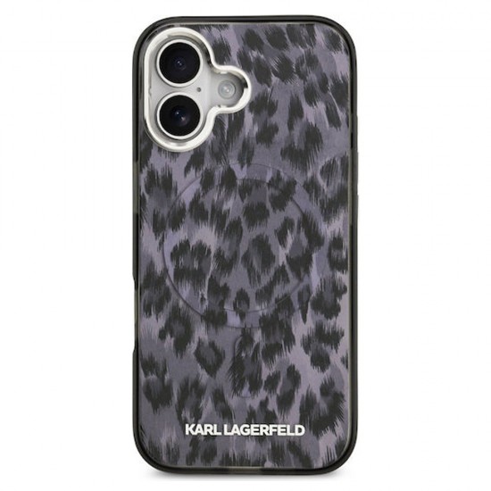 Husa spate pentru iPhone 17 Karl Lagerfeld Leopard Magsafe - Gri
