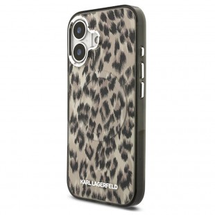 Husa spate pentru iPhone 17 Karl Lagerfeld Leopard Magsafe - Maro