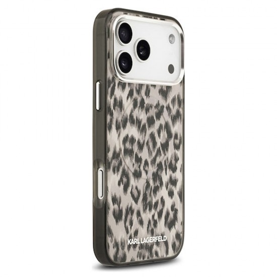 Husa spate pentru iPhone 17 Pro Karl Lagerfeld Leopard Magsafe - Maro