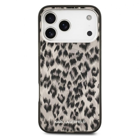 Husa spate pentru iPhone 17 Pro Karl Lagerfeld Leopard Magsafe - Maro