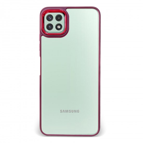 Husa spate pentru Samsung Galaxy A22 5G - Leaf Case Visiniu