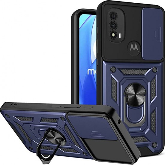 Husa spate Slide Case pentru Motorola Moto E20 - Albastru Inchis