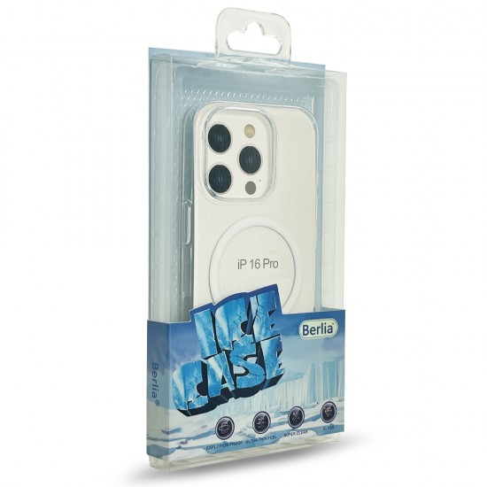 Husa spate pentru iPhone 16 Pro Berlia Starry Magsafe - Transparent