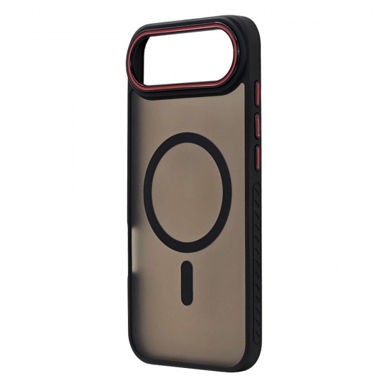 Husa spate pentru iPhone 17 Air Matte Case Magsafe - Semitransparent/Negru