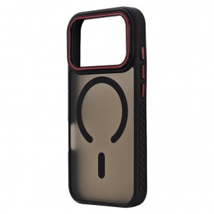 Husa spate pentru iPhone 17 Pro Max Matte Case Magsafe - Semitransparent/Negru