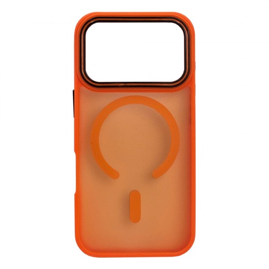 Husa spate pentru iPhone 17 Pro Matte Case Magsafe - Semitransparent/Portocaliu