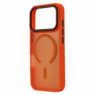 Husa spate pentru iPhone 17 Pro Max Matte Case Magsafe - Semitransparent/Portocaliu