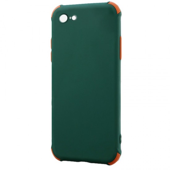 Husa spate Air Soft Case pentru iPhone SE 2020 - Verde / Portocaliu