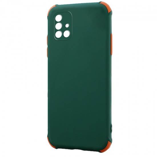 Husa spate Air Soft Case pentru Samsung Galaxy A41 - Verde / Portocaliu