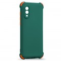 Husa spate Air Soft Case pentru Samsung Galaxy A02 - Verde / Portocaliu