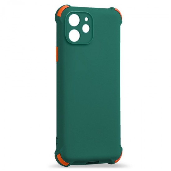 Husa spate Air Soft Case pentru iPhone 11 - Verde / Portocaliu