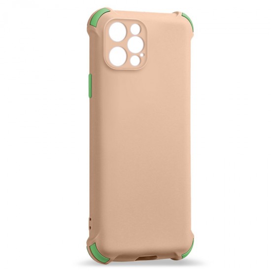 Husa spate Air Soft Case pentru iPhone 12 Pro - Roz / Verde