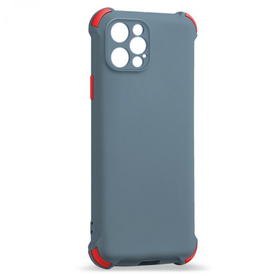 Husa spate Air Soft Case pentru iPhone 12 Pro - Gri / Rosu