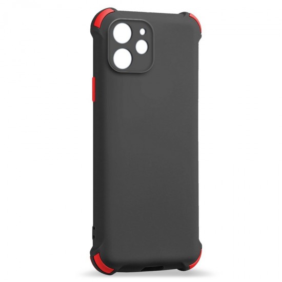 Husa spate Air Soft Case pentru iPhone 12 Mini - Negru / Rosu