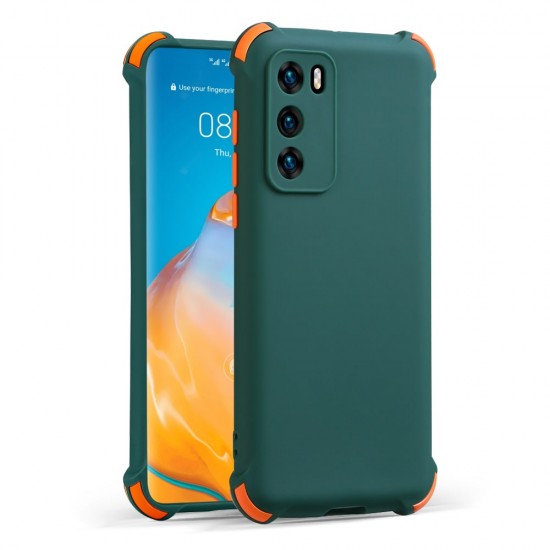 Husa spate Air Soft Case pentru Samsung Galaxy S21 - Roz / Verde