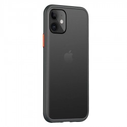 Husa spate Button Case pentru iPhone 12 Mini - Negru / Rosu
