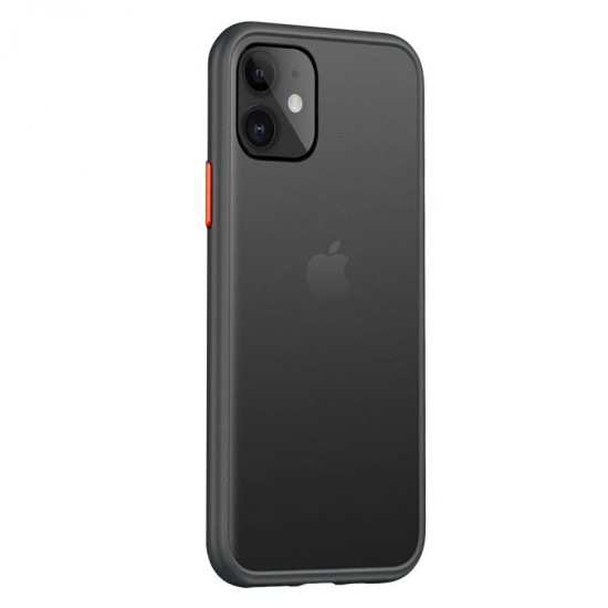 Husa spate Button Case pentru iPhone 12 Mini - Negru / Rosu